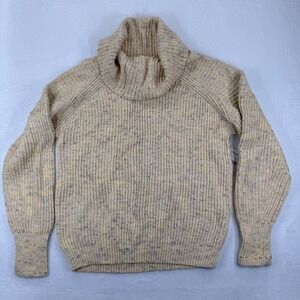 Free People Sassy Peach Combo Knit Turtleneck Sweater Multicolored Speckled Sz M